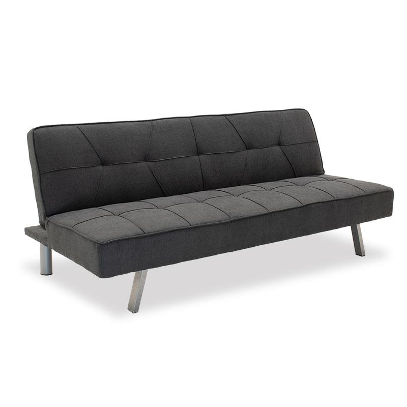 Καναπές-κρεβάτι Travis pakoworld 3θέσιος με ύφασμα μαύρο 175x83x74εκ