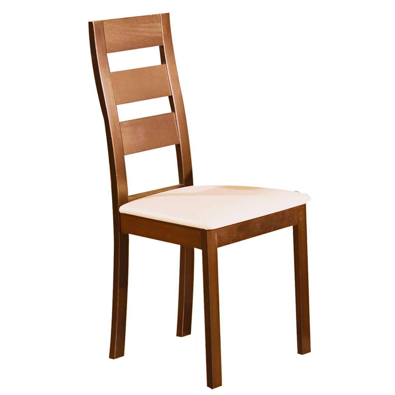 MILLER Καρέκλα Οξυά Honey Oak / PVC Εκρού