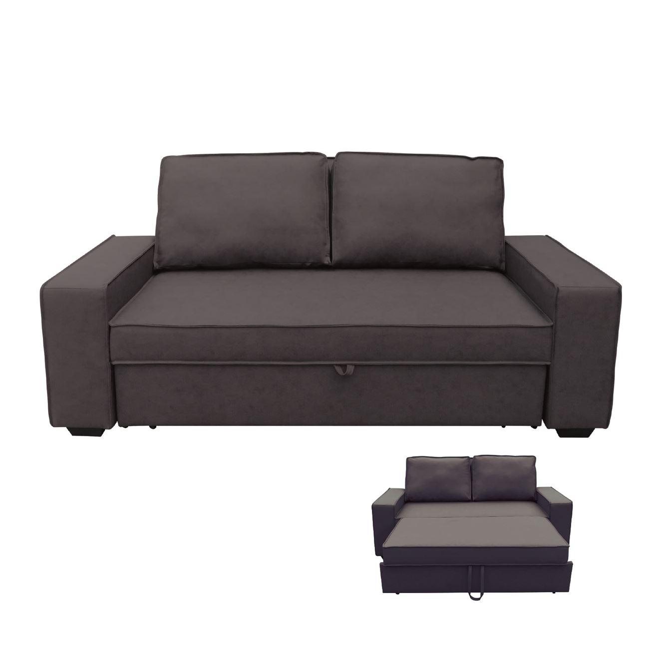 ALISON Καναπές / Κρεβάτι Σαλονιού – Καθιστικού / Nabuk Σκούρο Καφέ