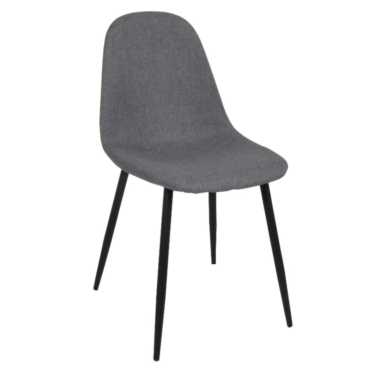 CELINA Καρέκλα Μέταλλο Βαφή Μαύρο / Ύφασμα Γκρι