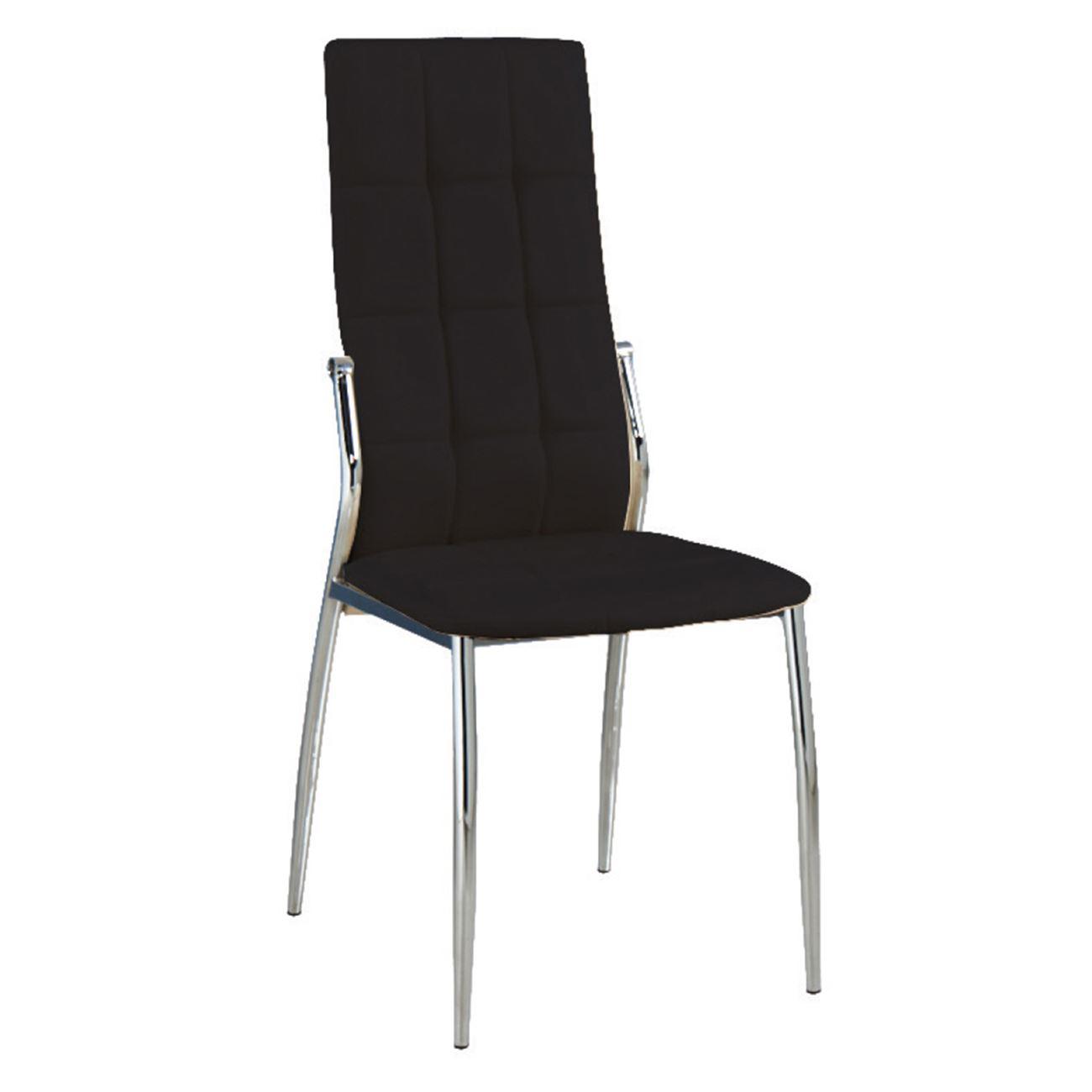 PRIMA Καρέκλα K/D Χρώμιο / Pu Μαύρο