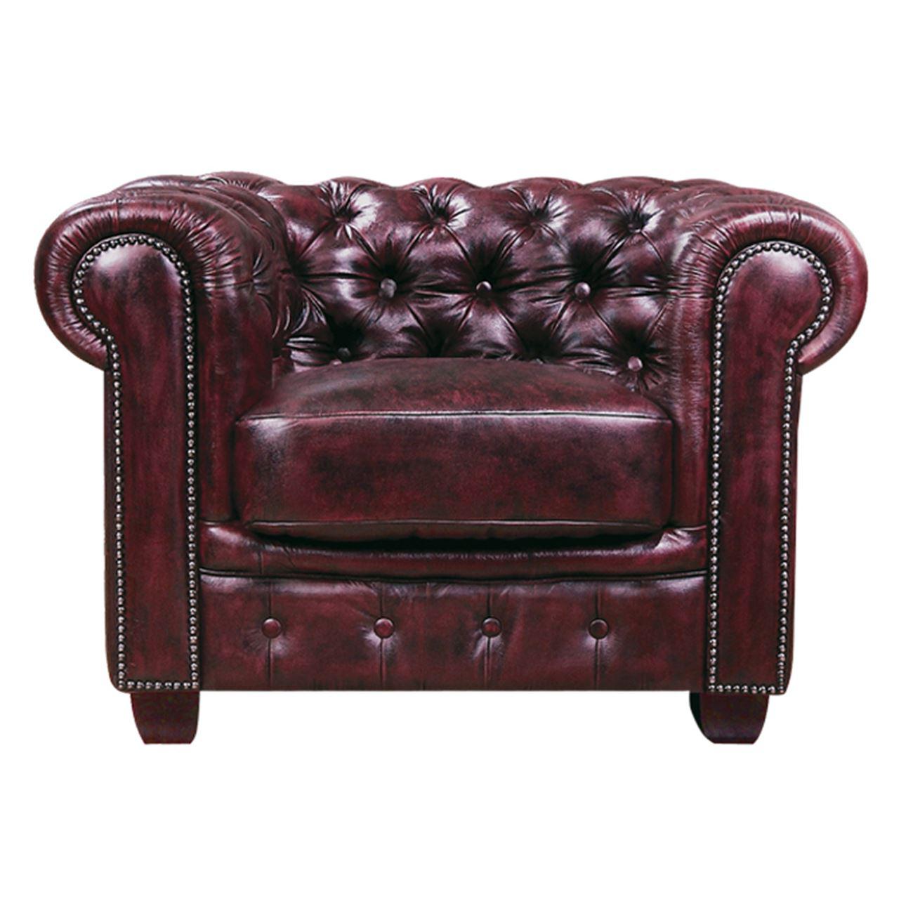 CHESTERFIELD 689 Πολυθρόνα Σαλονιού – Καθιστικού / Δέρμα Antique Red