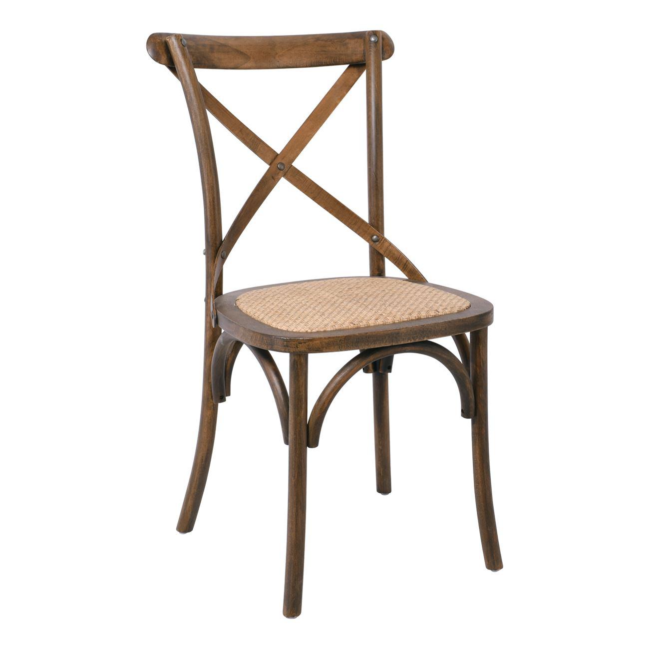 DESTINY Καρέκλα Οξυά Καρυδί / Κάθισμα Ψάθα