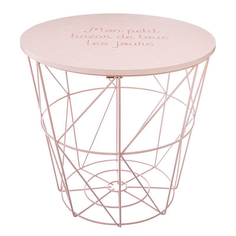 Βοηθητικό τραπέζι Welly pakoworld ροζ Φ30×29,5εκ
