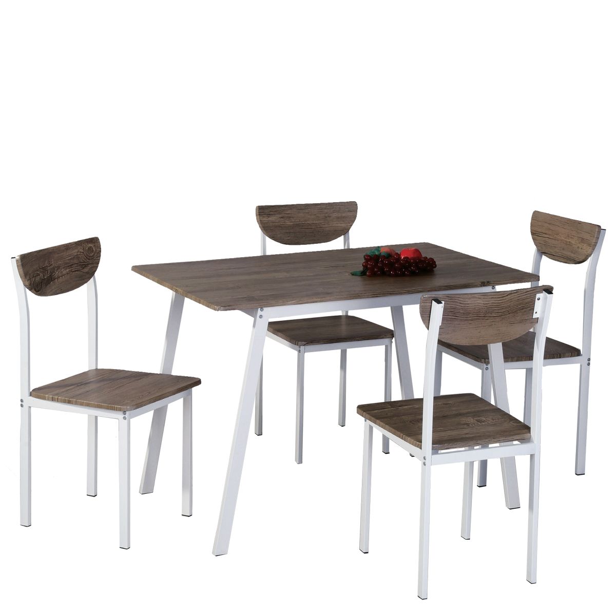 Artelibre Τραπέζι Σετ (4+1) LINDERIA Λευκό/Καφέ 110x70x75cm