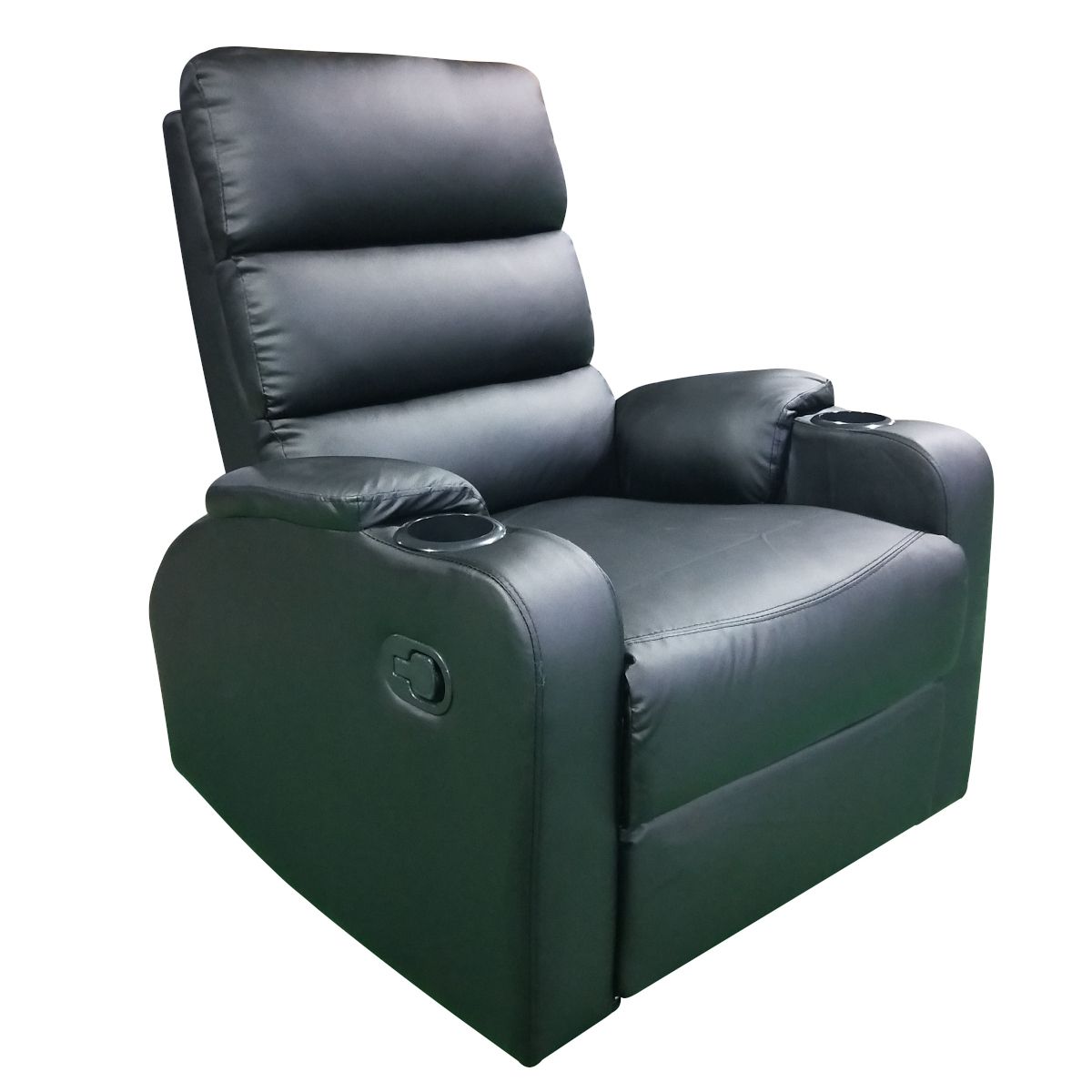 Artelibre Πολυθρόνα Relax HEDER Μαύρο PU 80x78x98cm