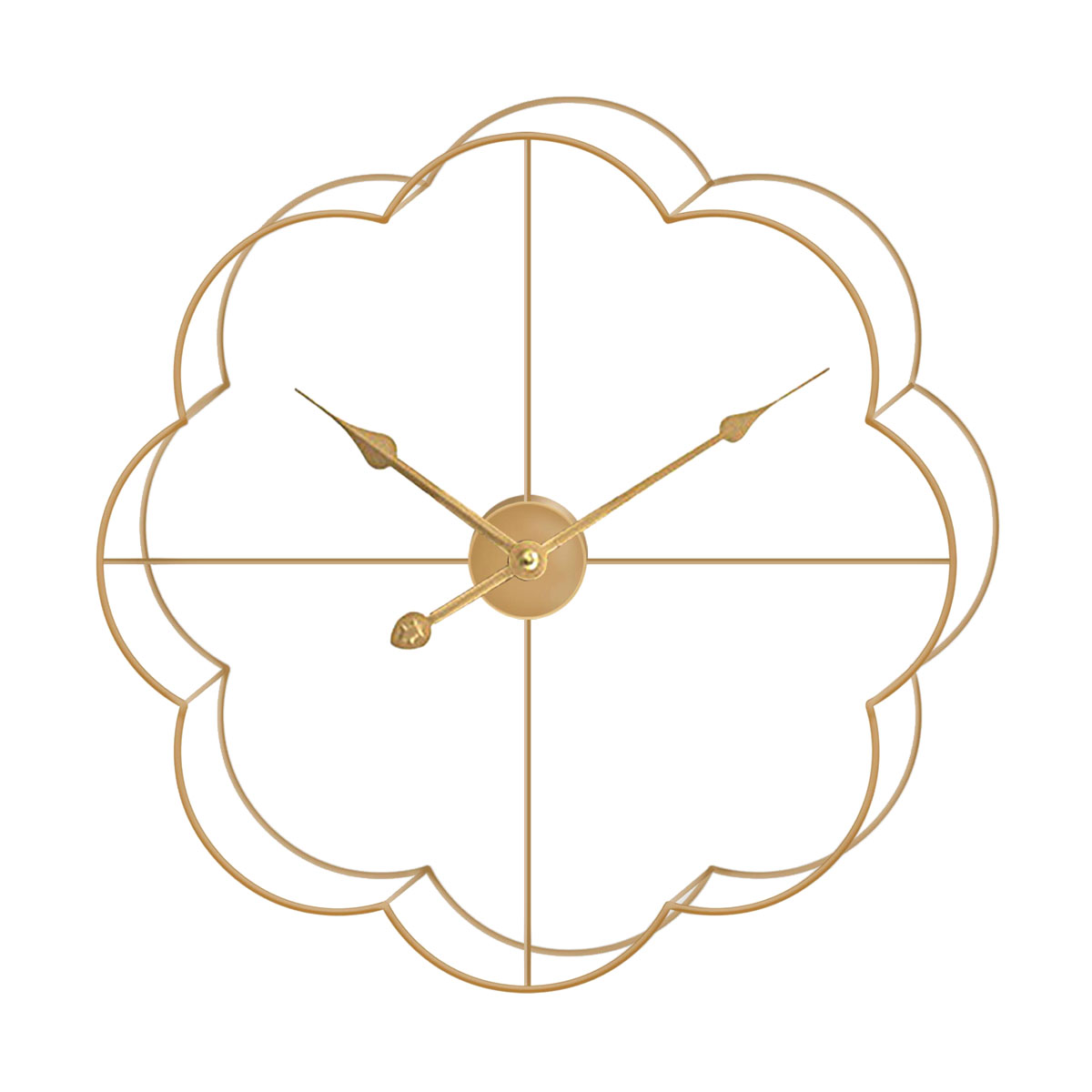 Artelibre Ρολόι Τοίχου ArteLibre Χρυσό Μέταλλο 60x60x5cm