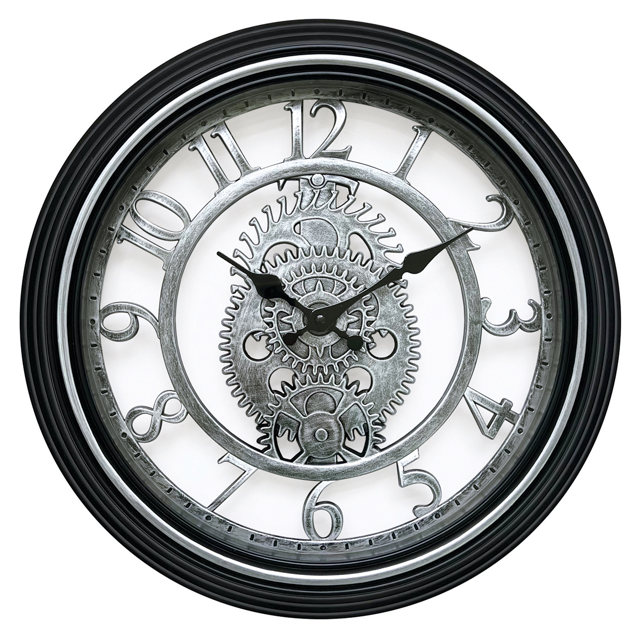 Artelibre Ρολόι Τοίχου ArteLibre Ασημί/Μαύρο Πλαστικό Φ40.6x4.9cm
