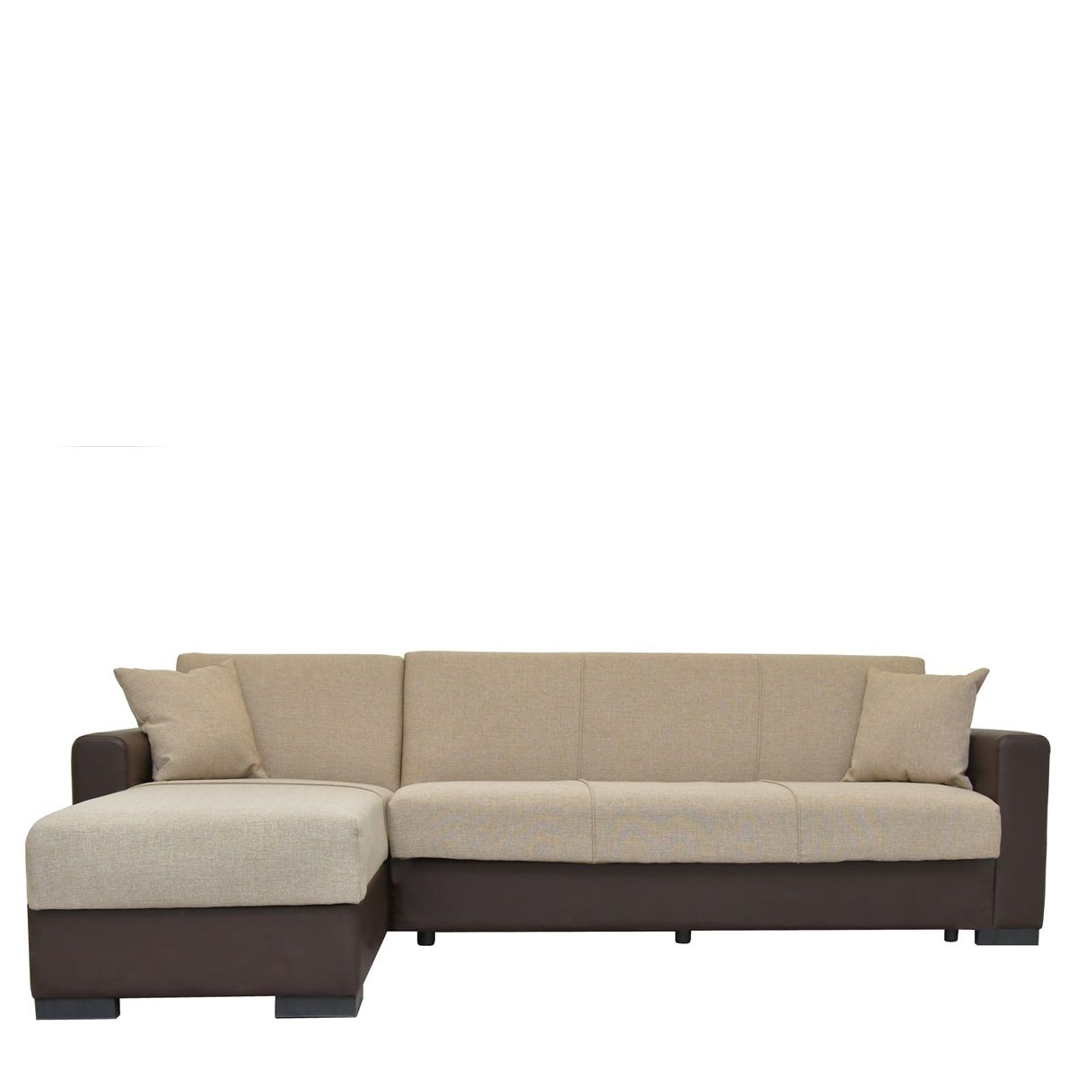Artelibre Καναπές Κρεβάτι Γωνιακός JOSE Μπεζ/Καφέ PU 270x165x84cm