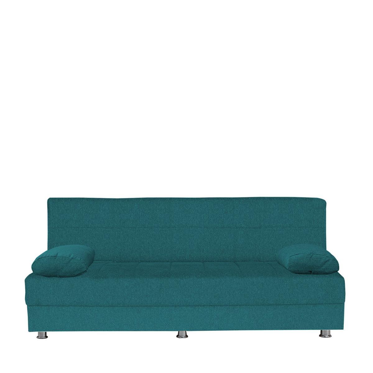 Artelibre Καναπές Κρεβάτι Τριθέσιος LAURA Πετρόλ 190x75x80cm