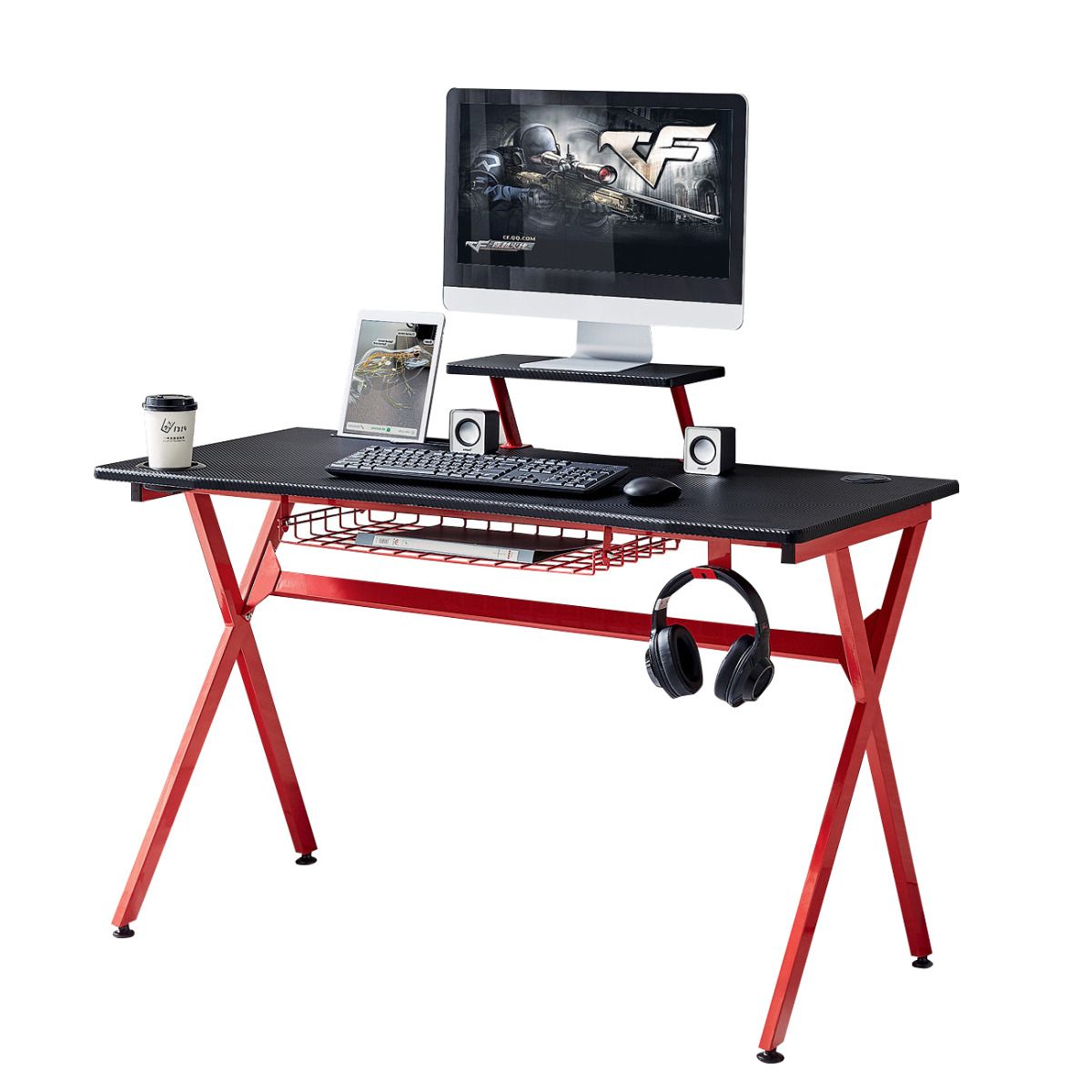 Artelibre Γραφείο Gaming ArteLibre PETROSYS Μαύρο/Κόκκινο 120x60.5x90cm