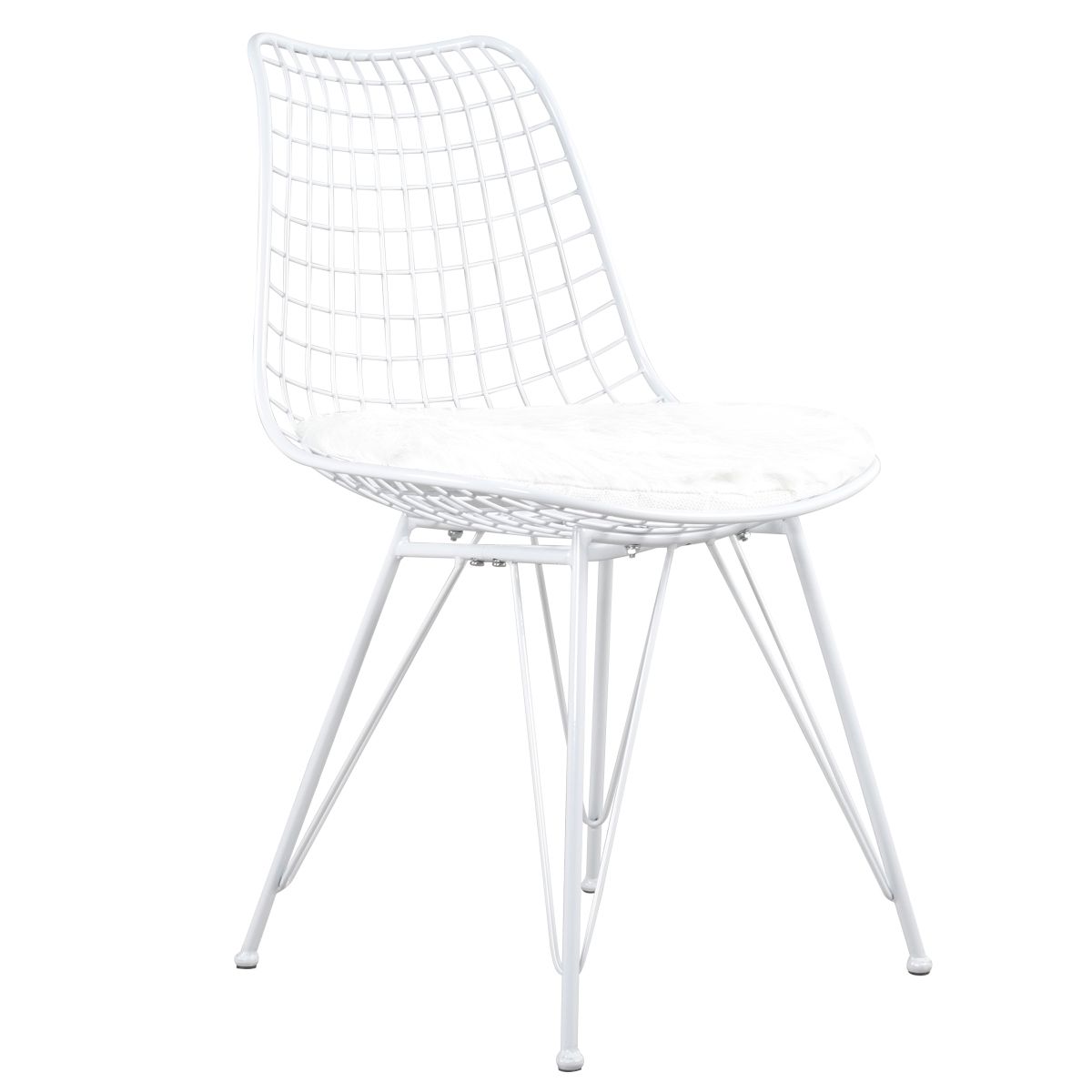 Artelibre Καρέκλα Μεταλλική ArteLibre FAGUS Με Μαξιλάρι Λευκό 49x58x83.5cm