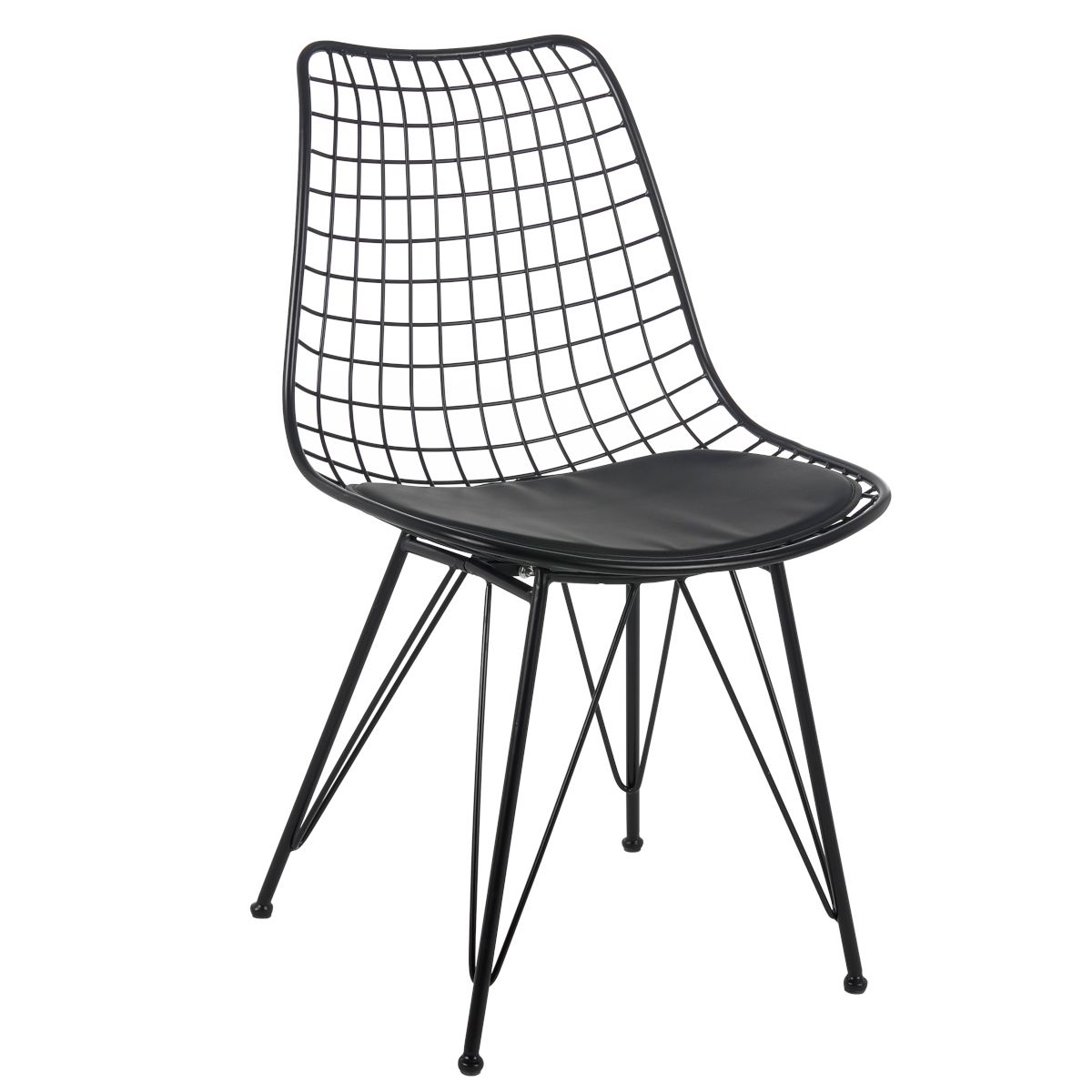 Artelibre Καρέκλα Μεταλλική ArteLibre FAGUS Με Μαξιλάρι Μαύρο 49x58x83.5cm