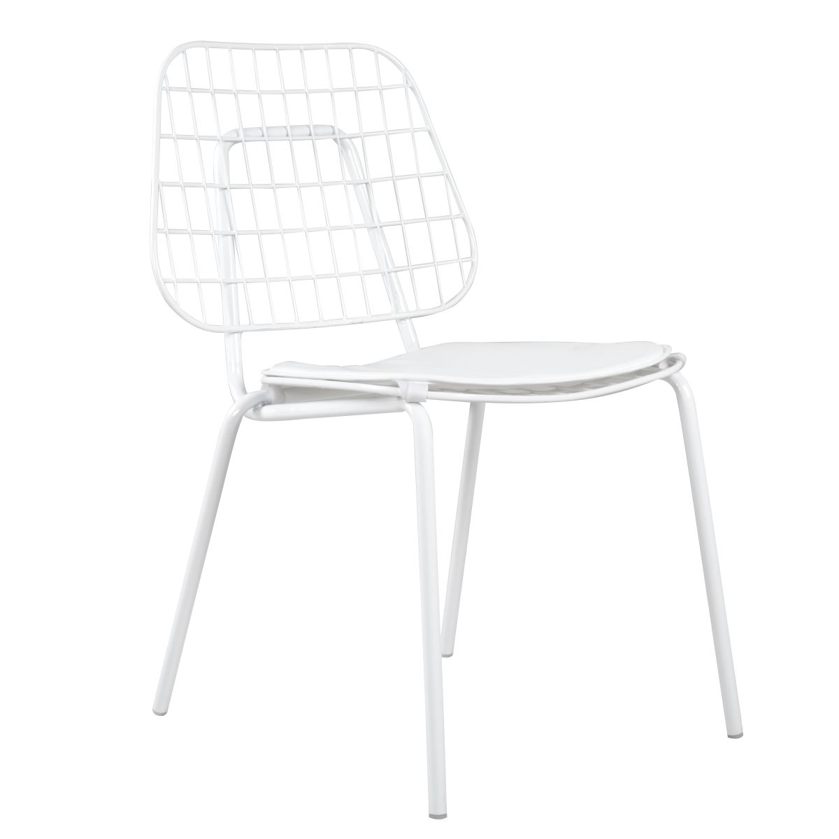 Artelibre Καρέκλα Μεταλλική ArteLibre ALNUS Με Μαξιλάρι Λευκό 53x55x79cm