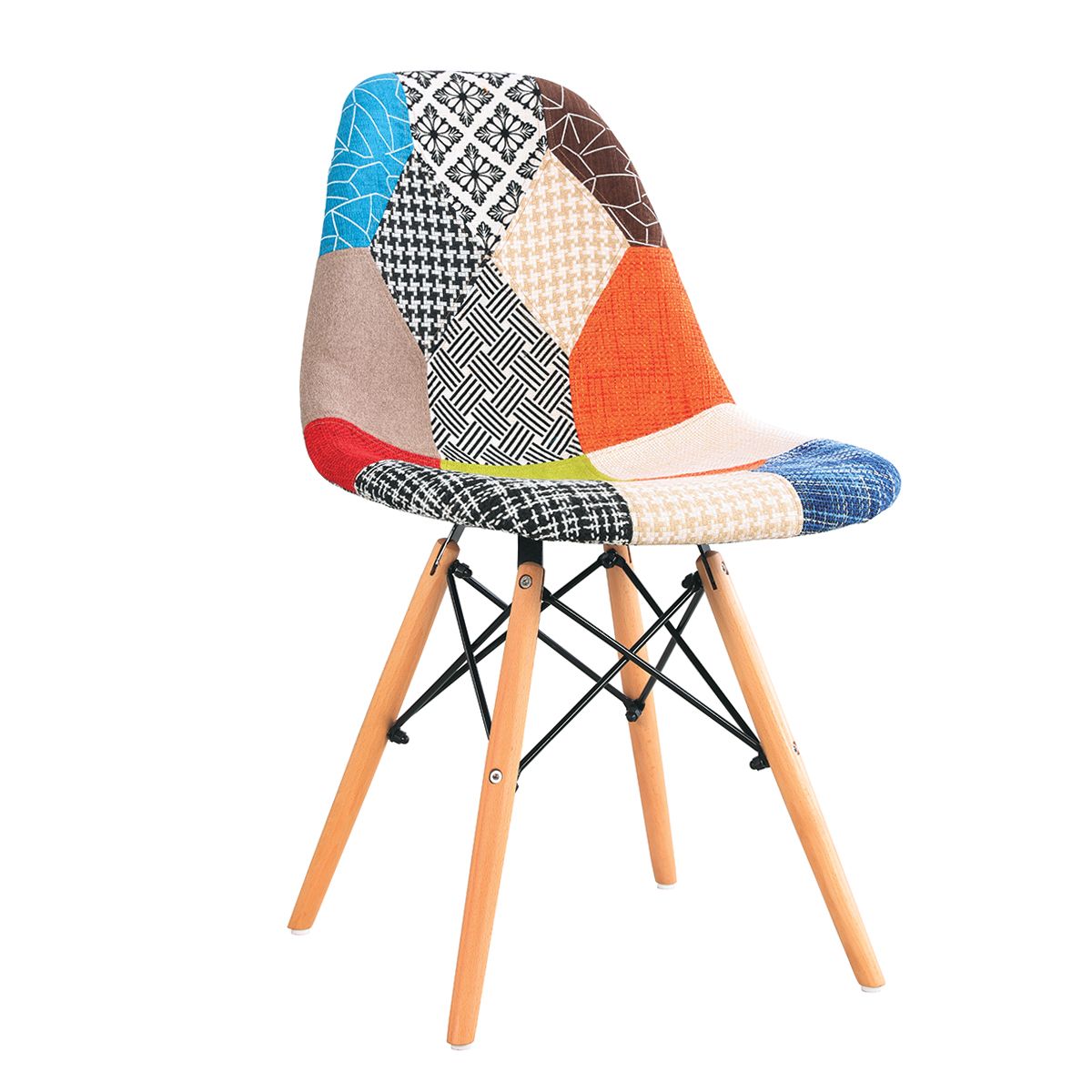 Artelibre Καρέκλα KEET Patchwork Ύφασμα/Ξύλο 47x53x82cm