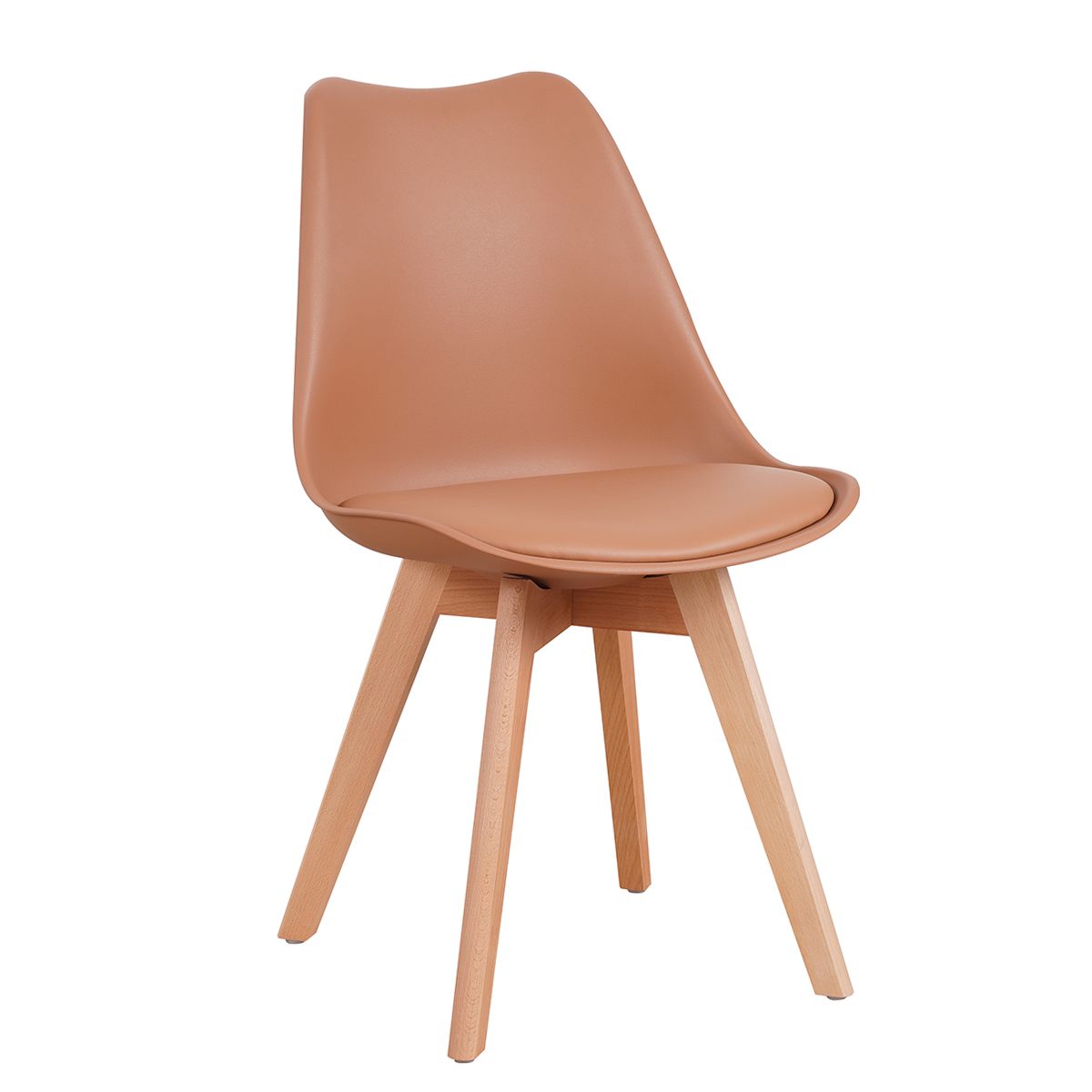 Artelibre Καρέκλα ArteLibre GROUGH Cappuccino PP/PU/Ξύλο 49x56x83cm