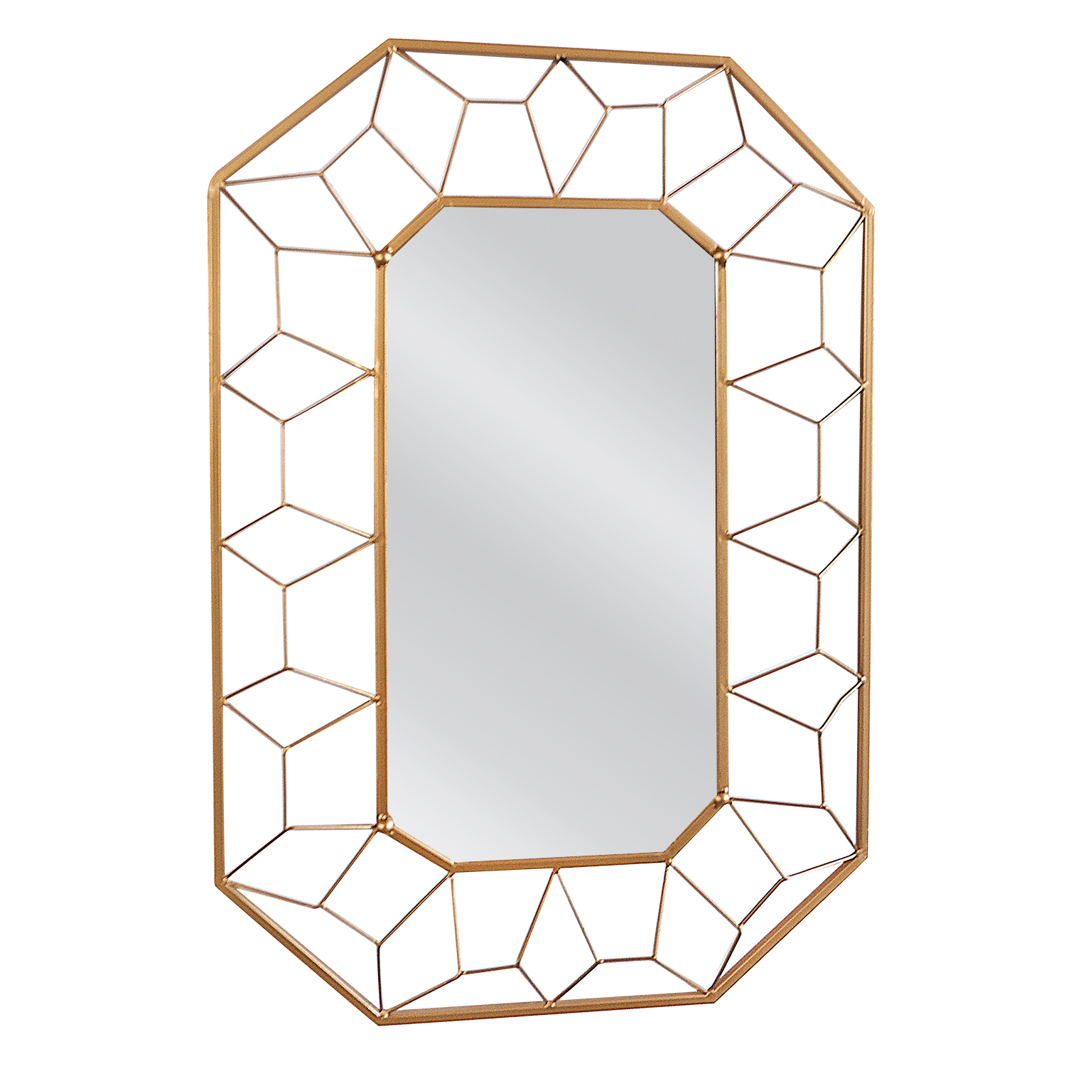 Artelibre Καθρέπτης Τοίχου ArteLibre ARATAN Χρυσό Μέταλλο/Γυαλί 57x5x87cm