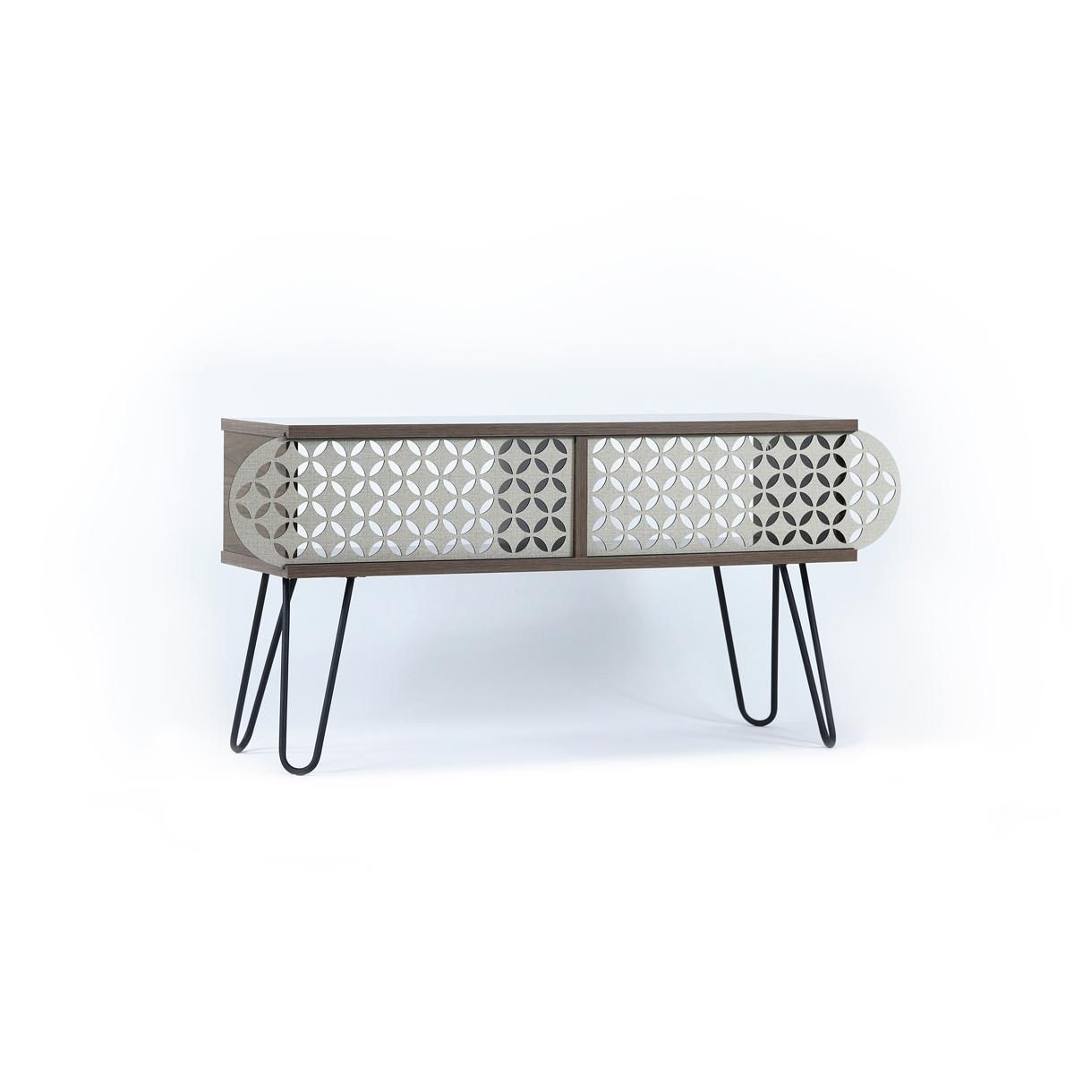 Artelibre Έπιπλο Τηλεόρασης ILLIA No 1 Καρυδί/Μαύρο 106x30x48cm