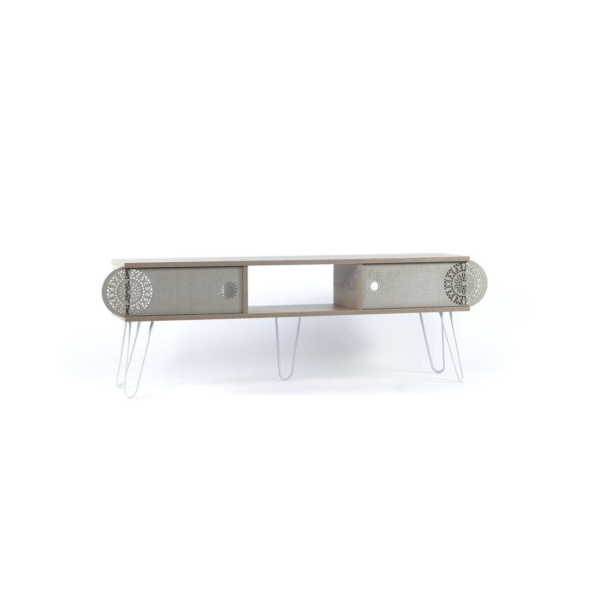 Artelibre Έπιπλο Τηλεόρασης ILLIA MAXI No 2 Δρυς/Λευκό 151x30x48cm