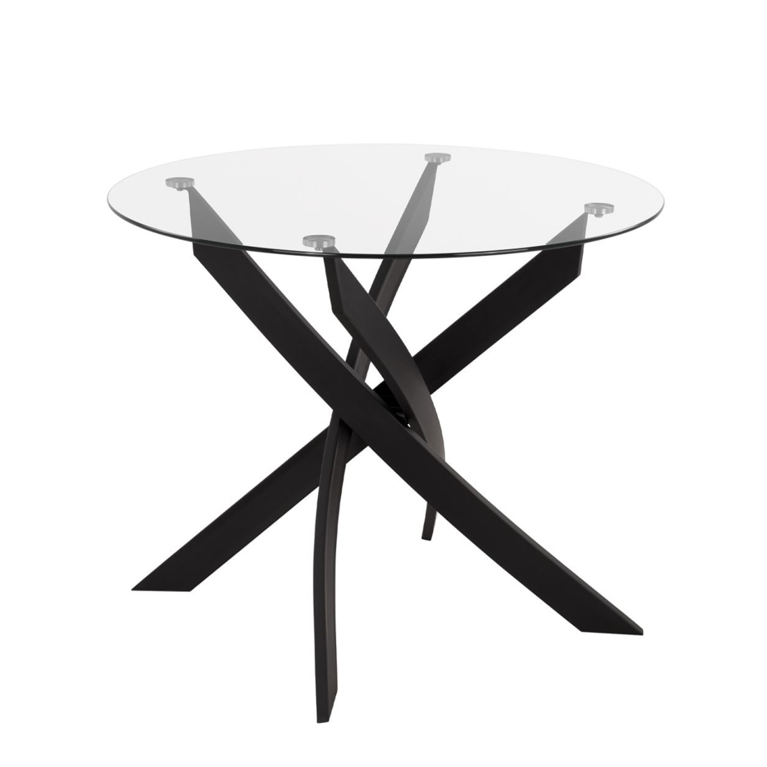 Artelibre Τραπέζι KATLA Μαύρο/Διάφανο/Χρώμιο Γυαλί/Μέταλλο 90x90x74cm