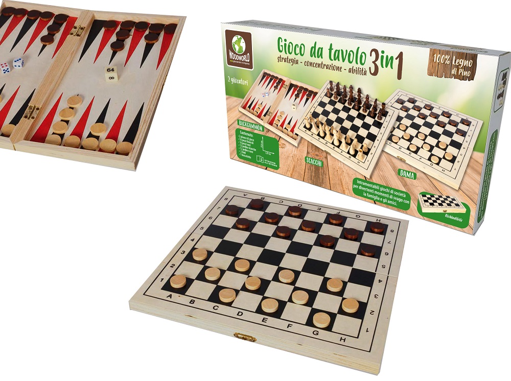 ArteLibre Artelibre Επιτραπέζιο Παιχνίδι 3 Σε 1 Σκάκι/Τάβλι/Ντάμα 29x29cm Για 4+ Ετών
