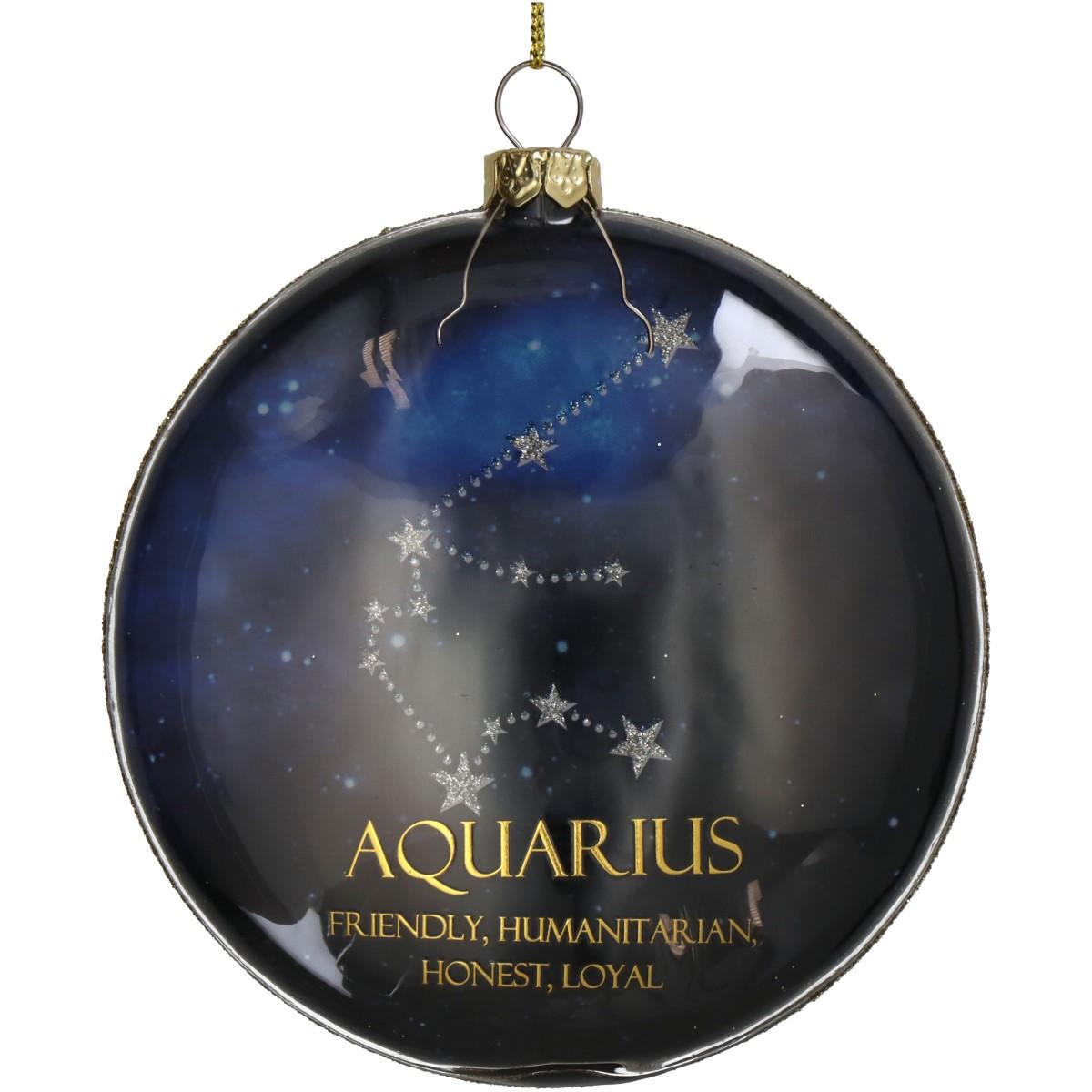 ArteLibre Artelibre Στολίδι Κρεμαστό 'Aquarius' Μπλε Γυαλί Φ10cm